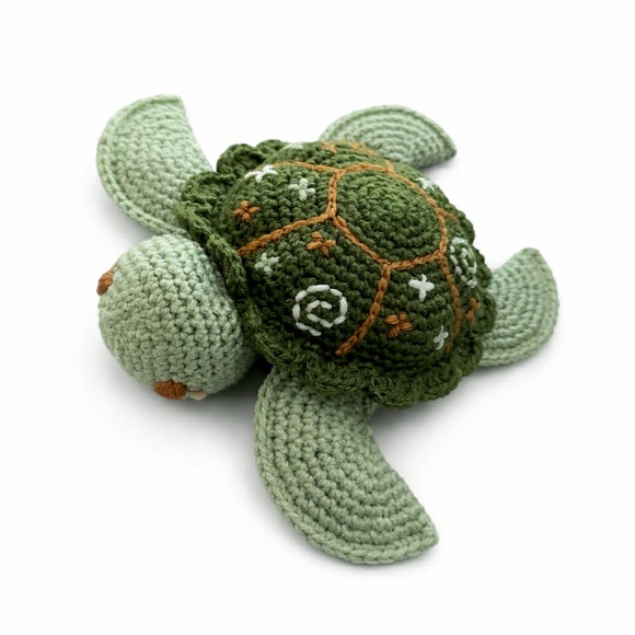 Other - Handcrafted Green Crochet Turtle Plush Toy